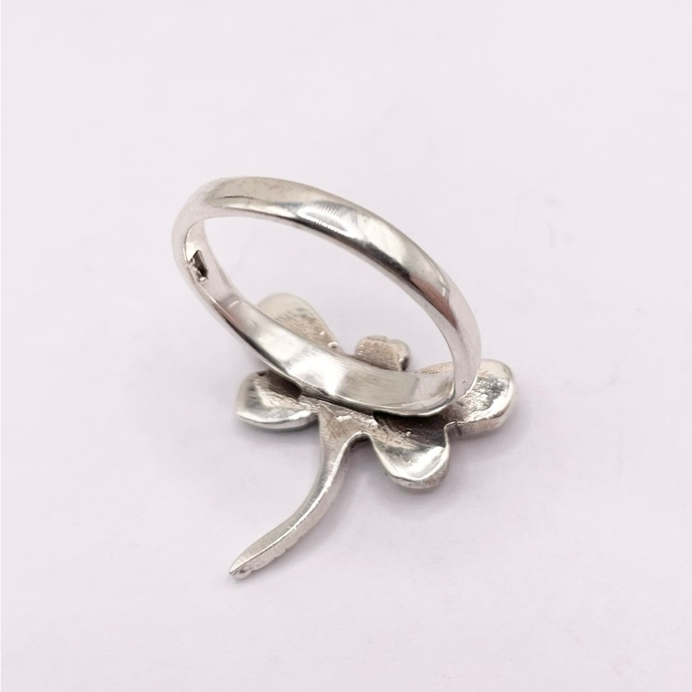 Size 8 Mop Dragonfly 925 Sterling Silver Ring - Picture 4 of 8
